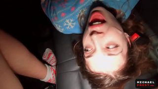On Christmas Time Real Fan Fuck Pornstar in Car